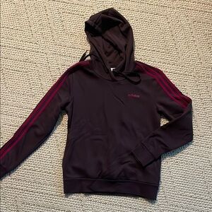Adidas Black Hoodie with Red Stripes